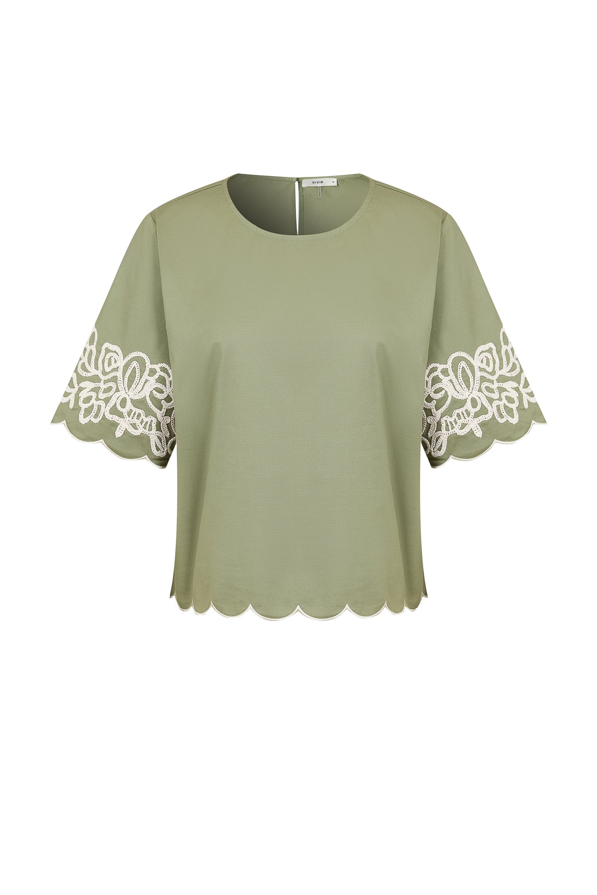 Embroidered Poplin Top