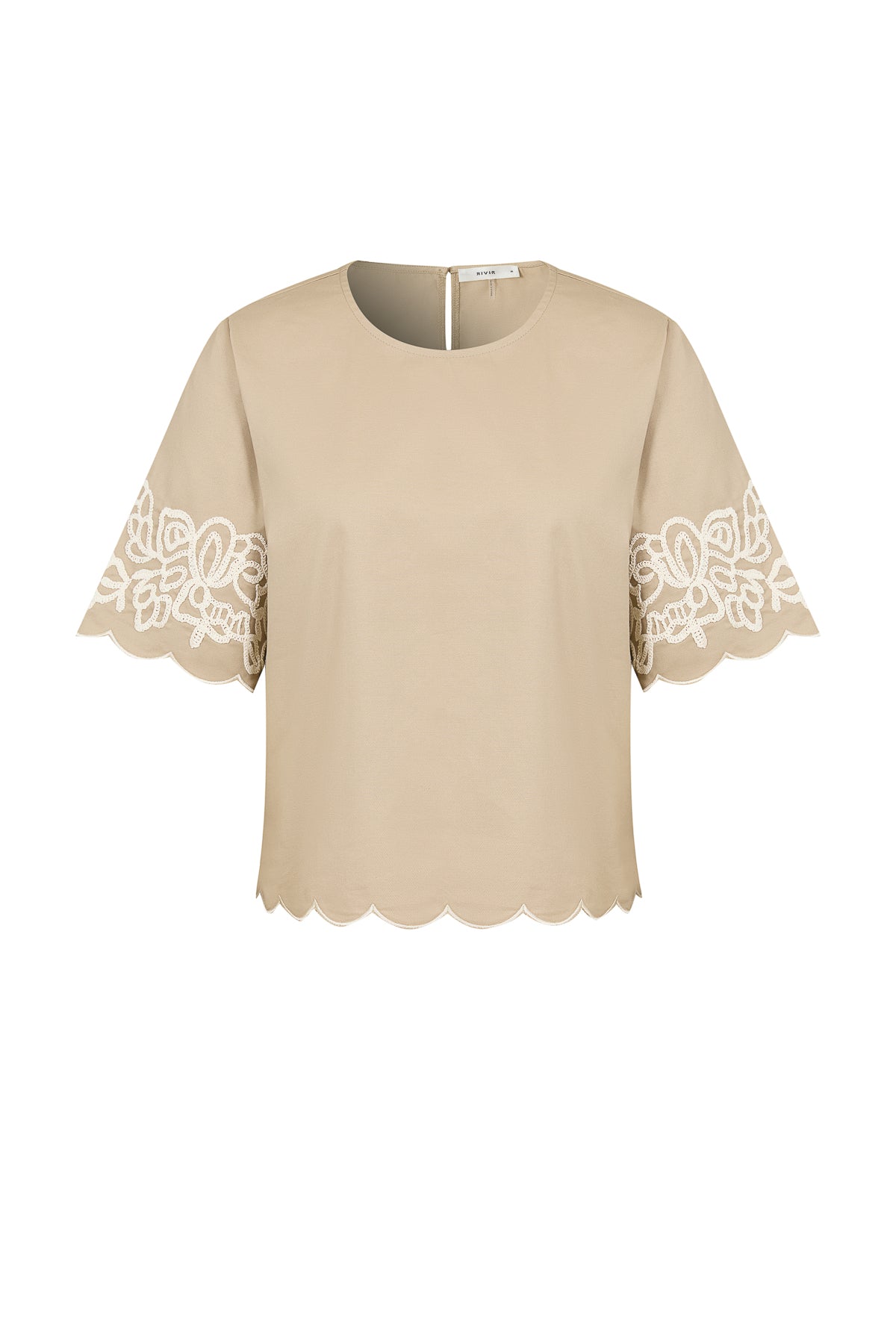 Embroidered Poplin Top