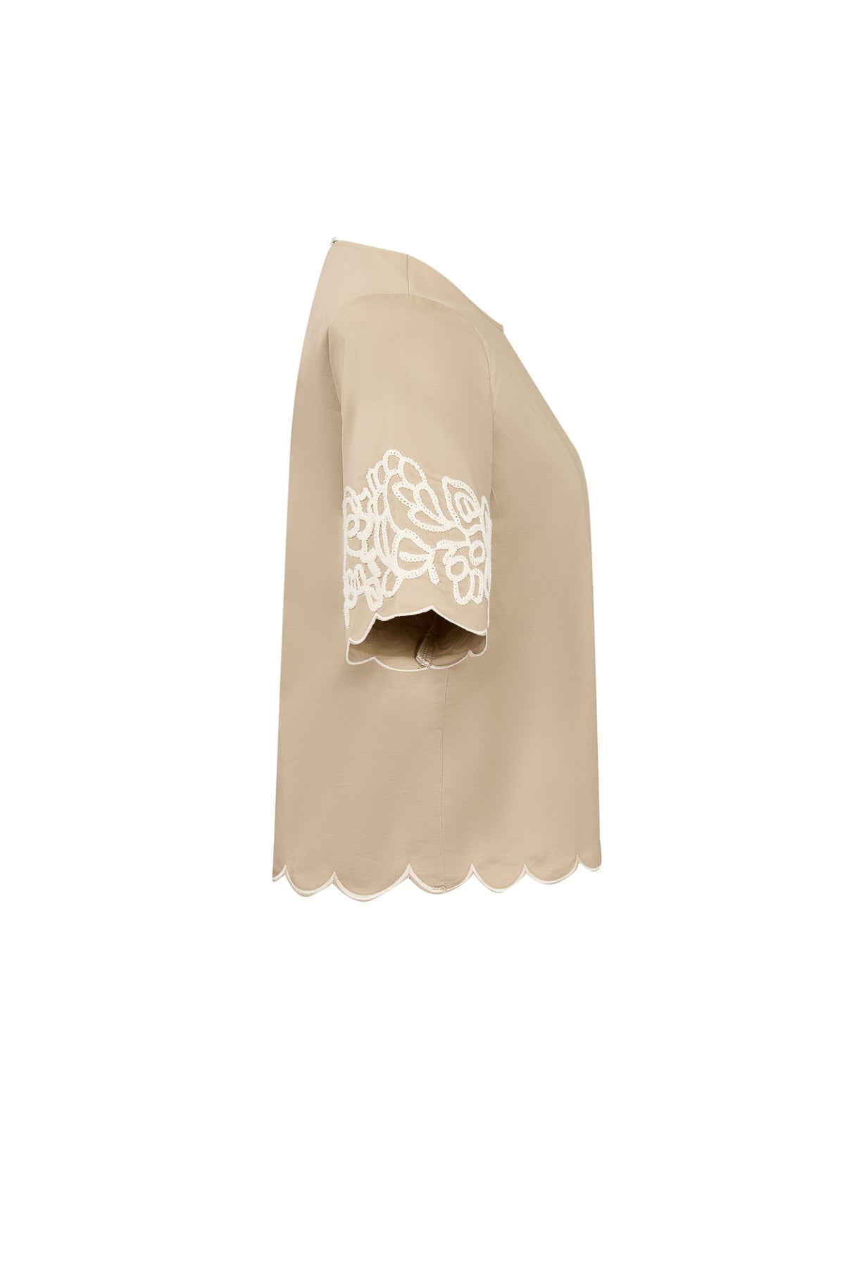 Embroidered Poplin Top
