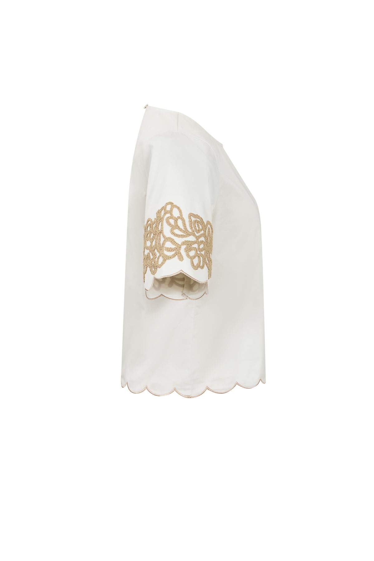 Embroidered Poplin Top