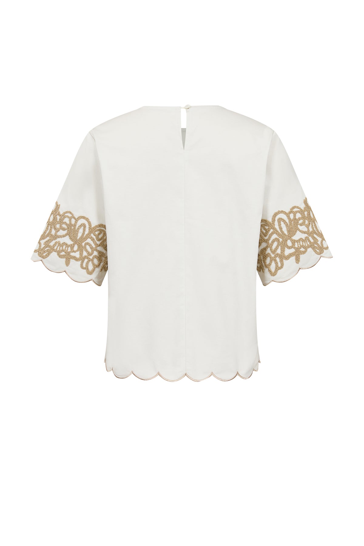 Embroidered Poplin Top