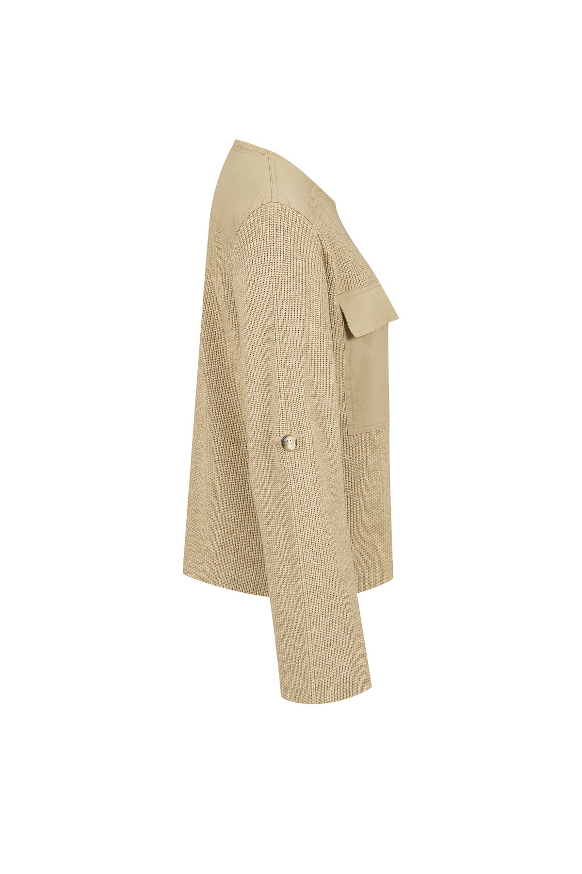 Woven Mix Utilitarian Knit top