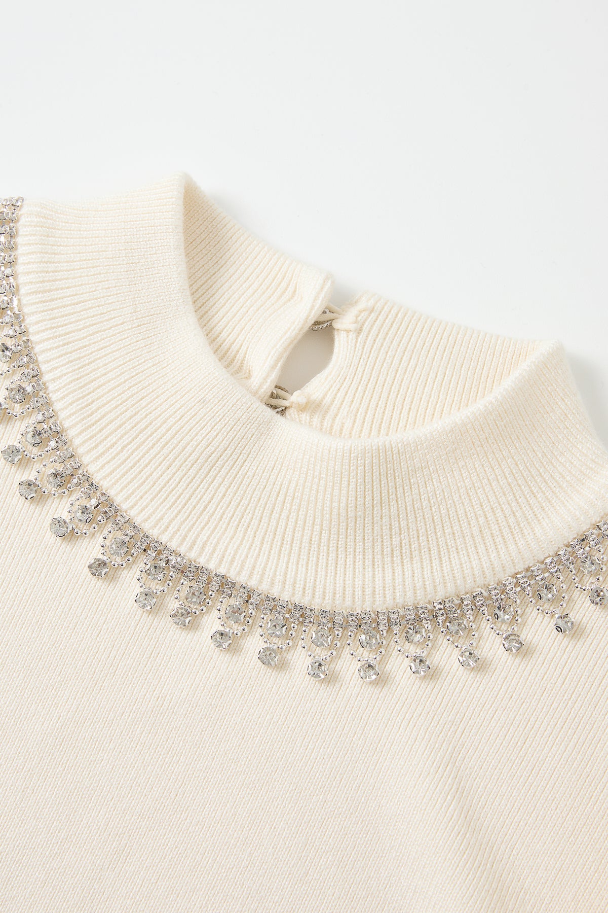 Embellished Woven Mix Sweater