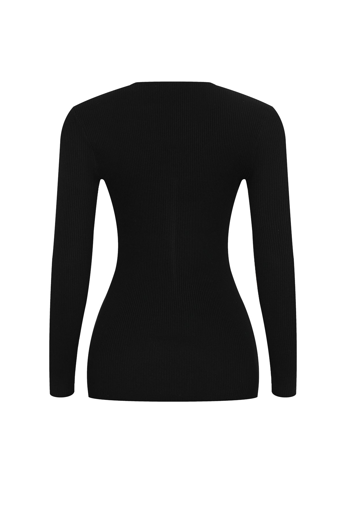 Velare Knit Long Sleeve Top With Unique Buttons