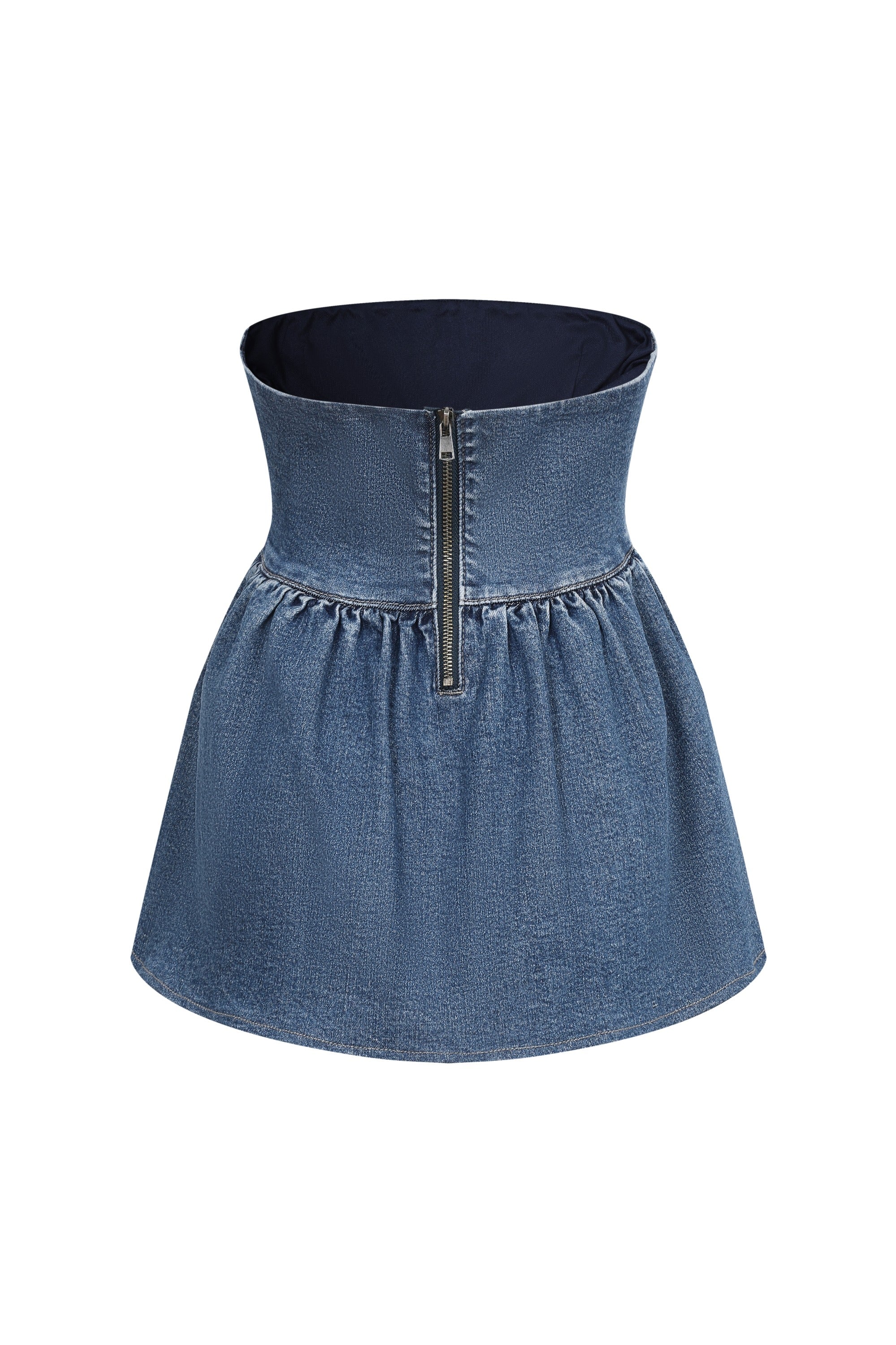 Nyla Strapless Denim Peplum Top