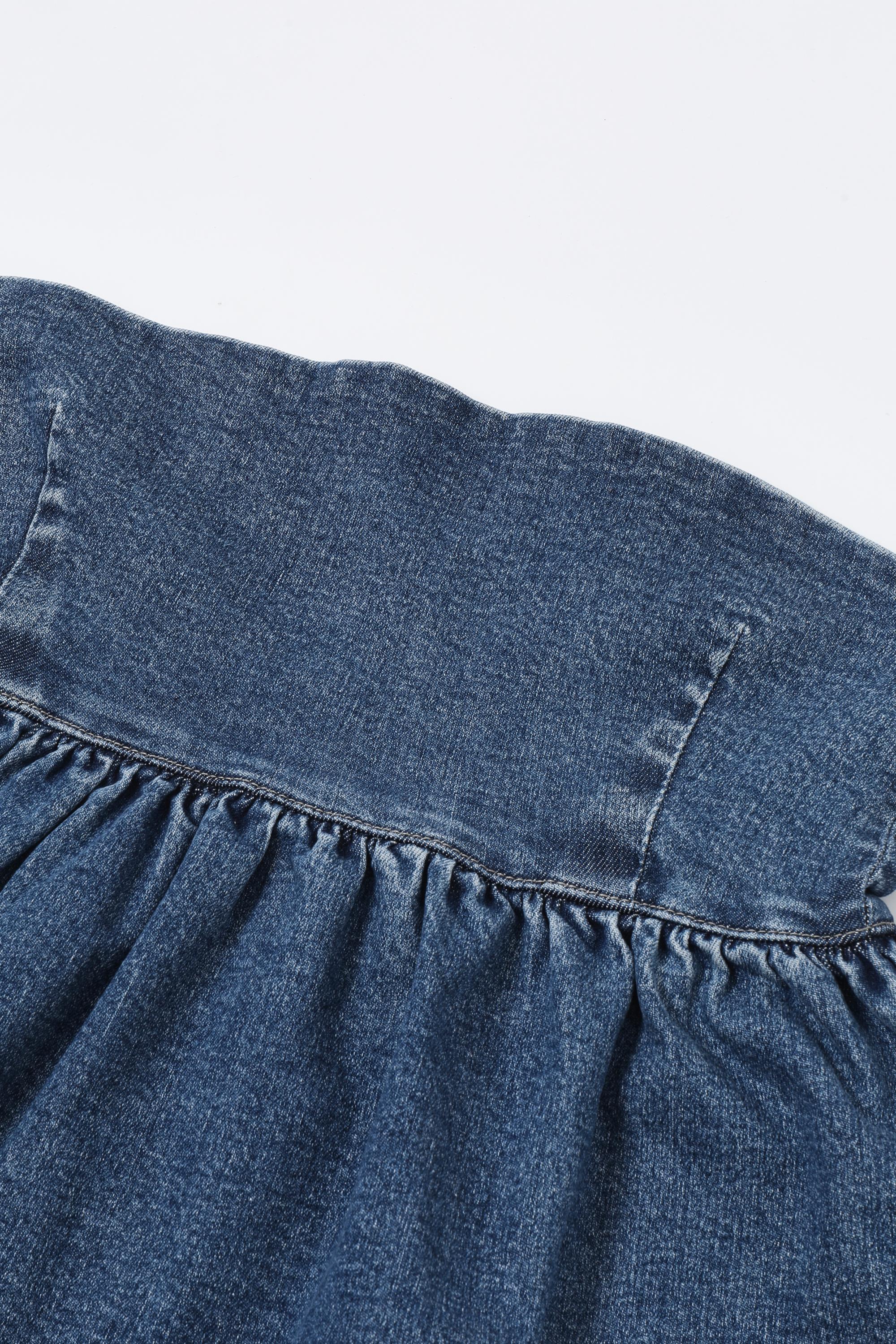 Nyla Strapless Denim Peplum Top