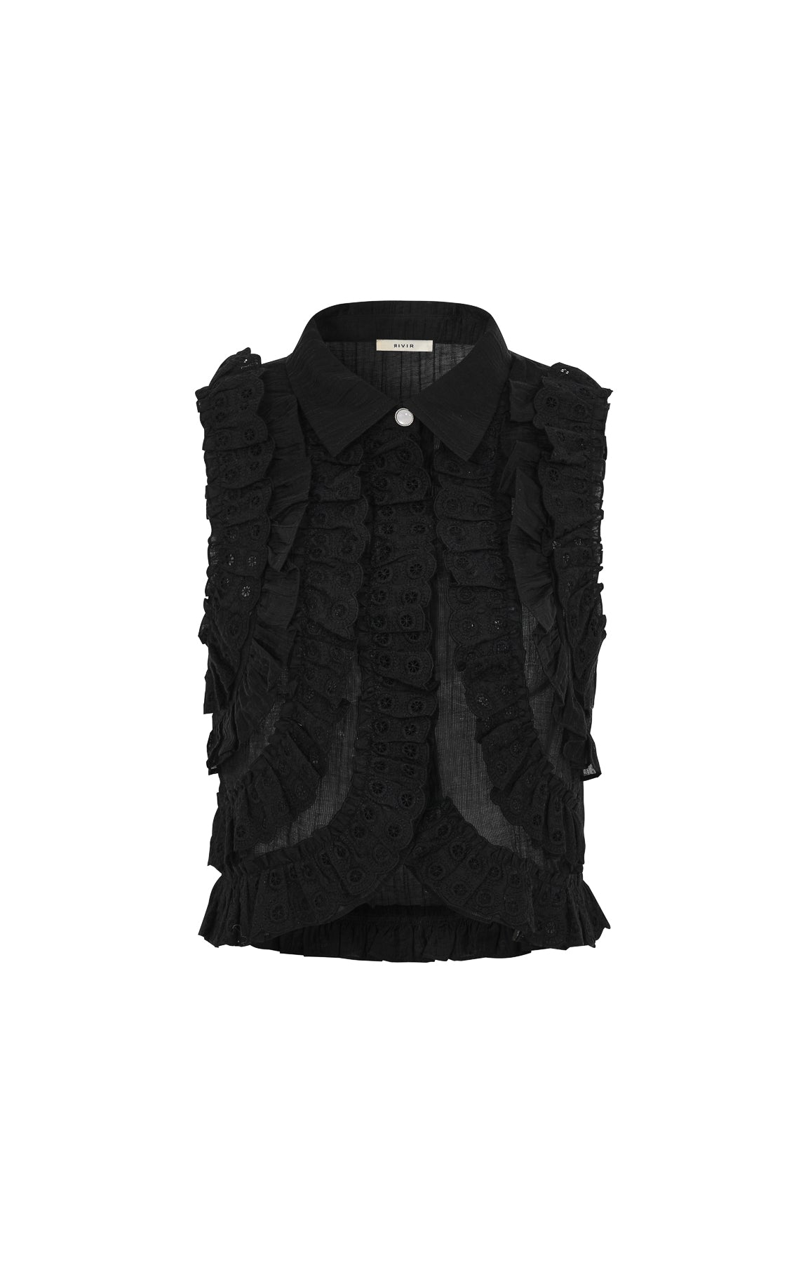 Chantilly Sleeveless Ruffle Blouse