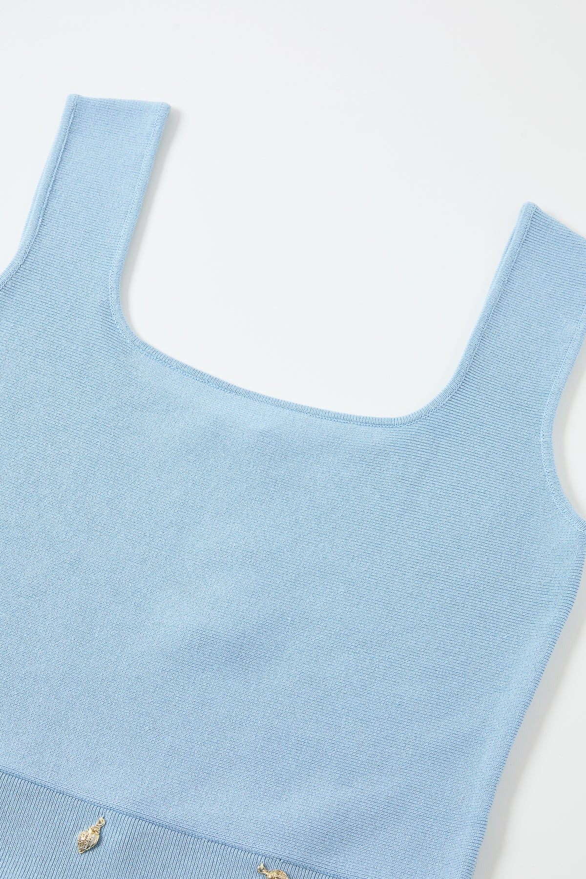 Knit Sleeveless Seashell Embellished Top