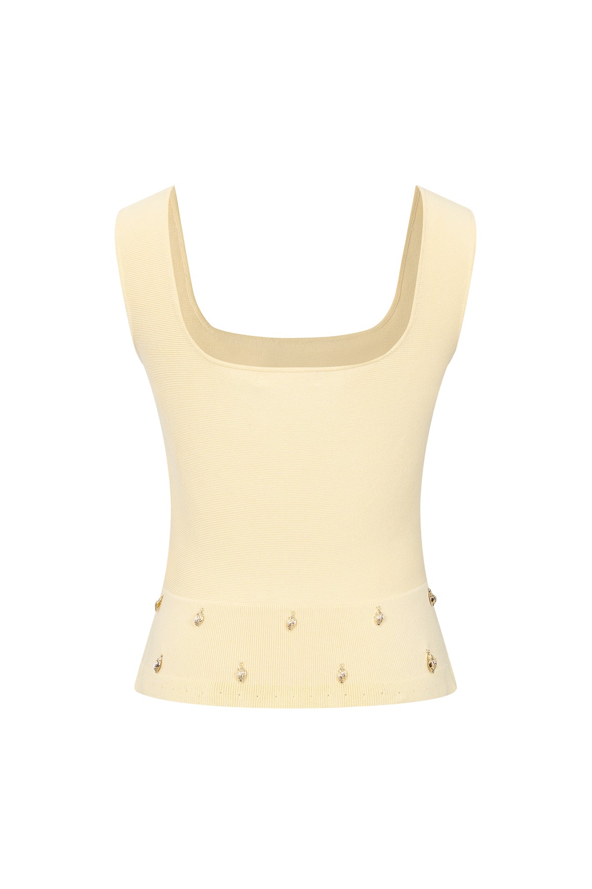 Knit Sleeveless Seashell Embellished Top