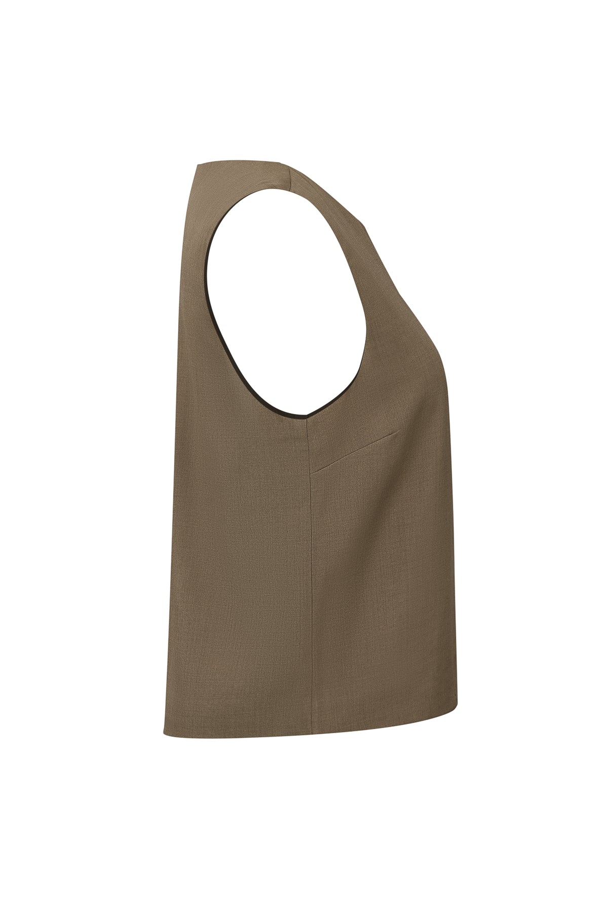 Sleeveless Woven Top with Button Detail