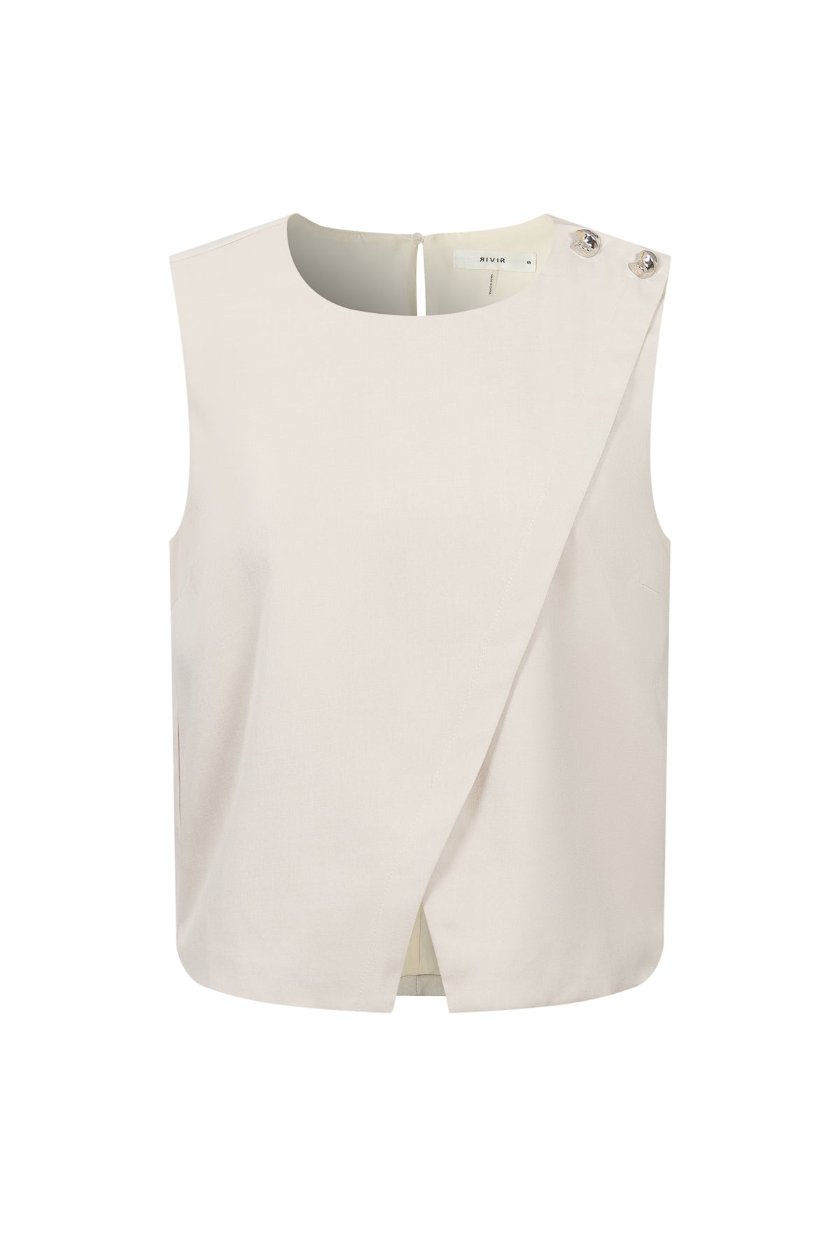 Sleeveless Woven Top with Button Detail