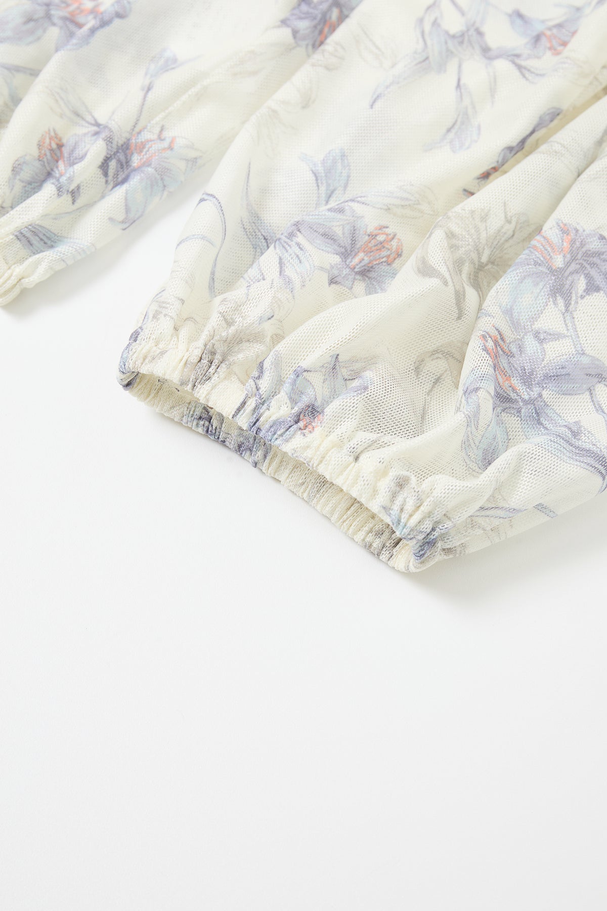Floral Sheer Drawstring Blouse