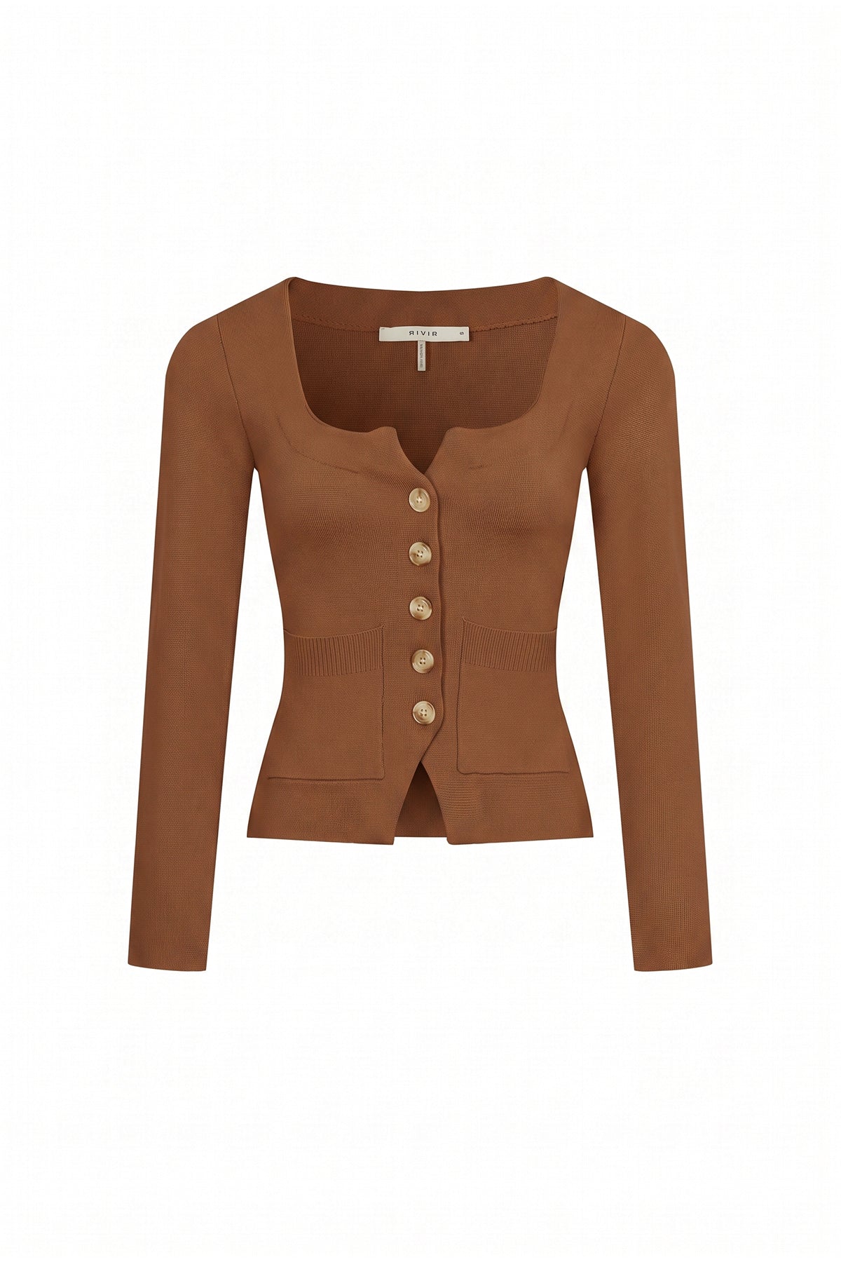 Nicole Long Sleeve Knit Top With Cut Away Details