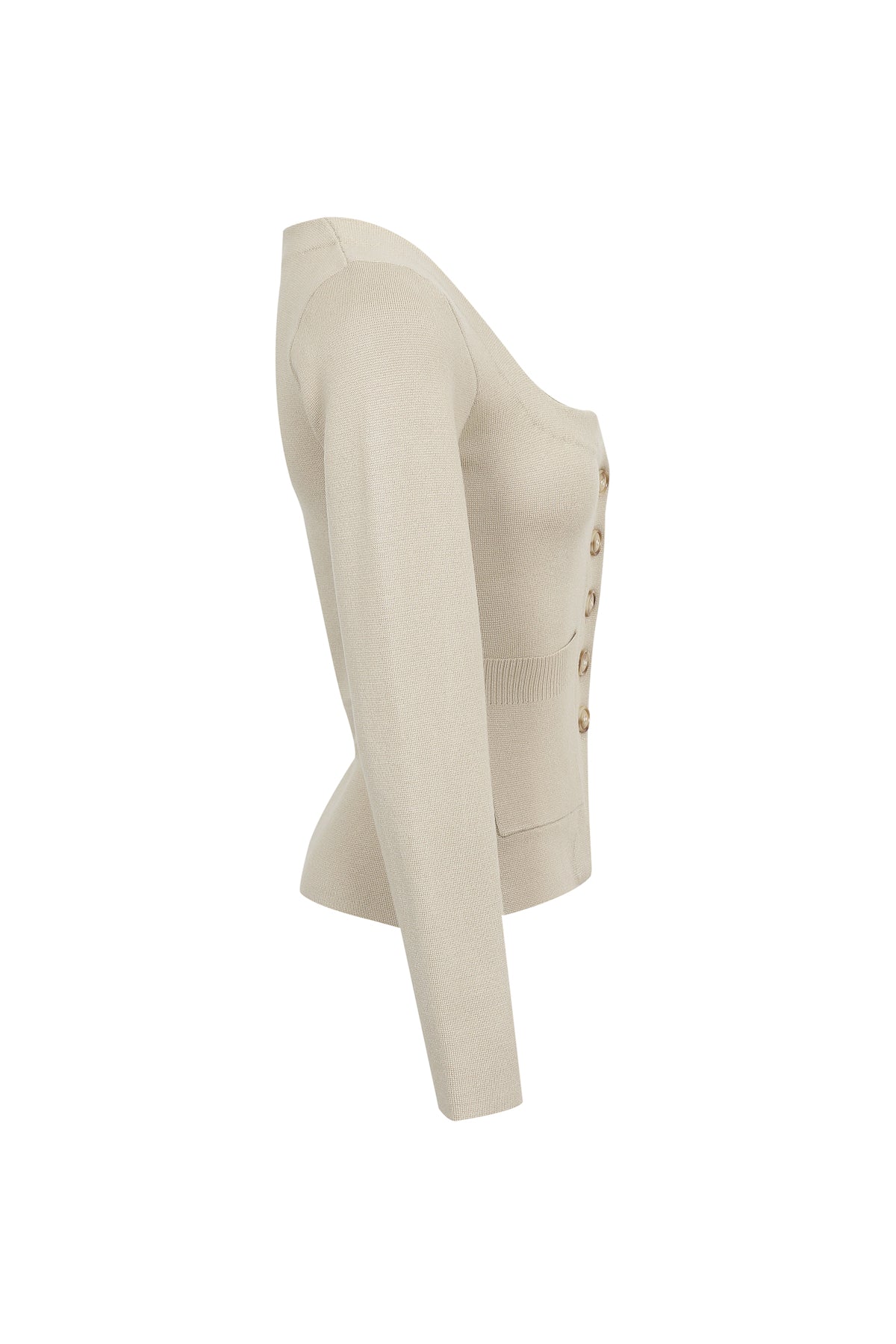 Nicole Long Sleeve Knit Top With Cut Away Details