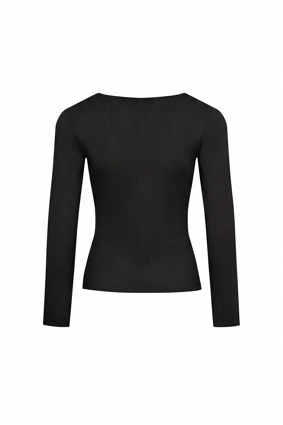 Nicole Long Sleeve Knit Top With Cut Away Details