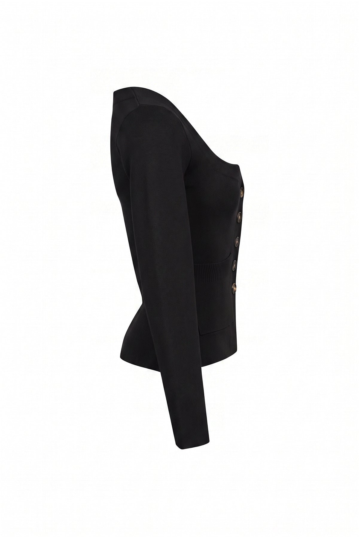 Nicole Long Sleeve Knit Top With Cut Away Details