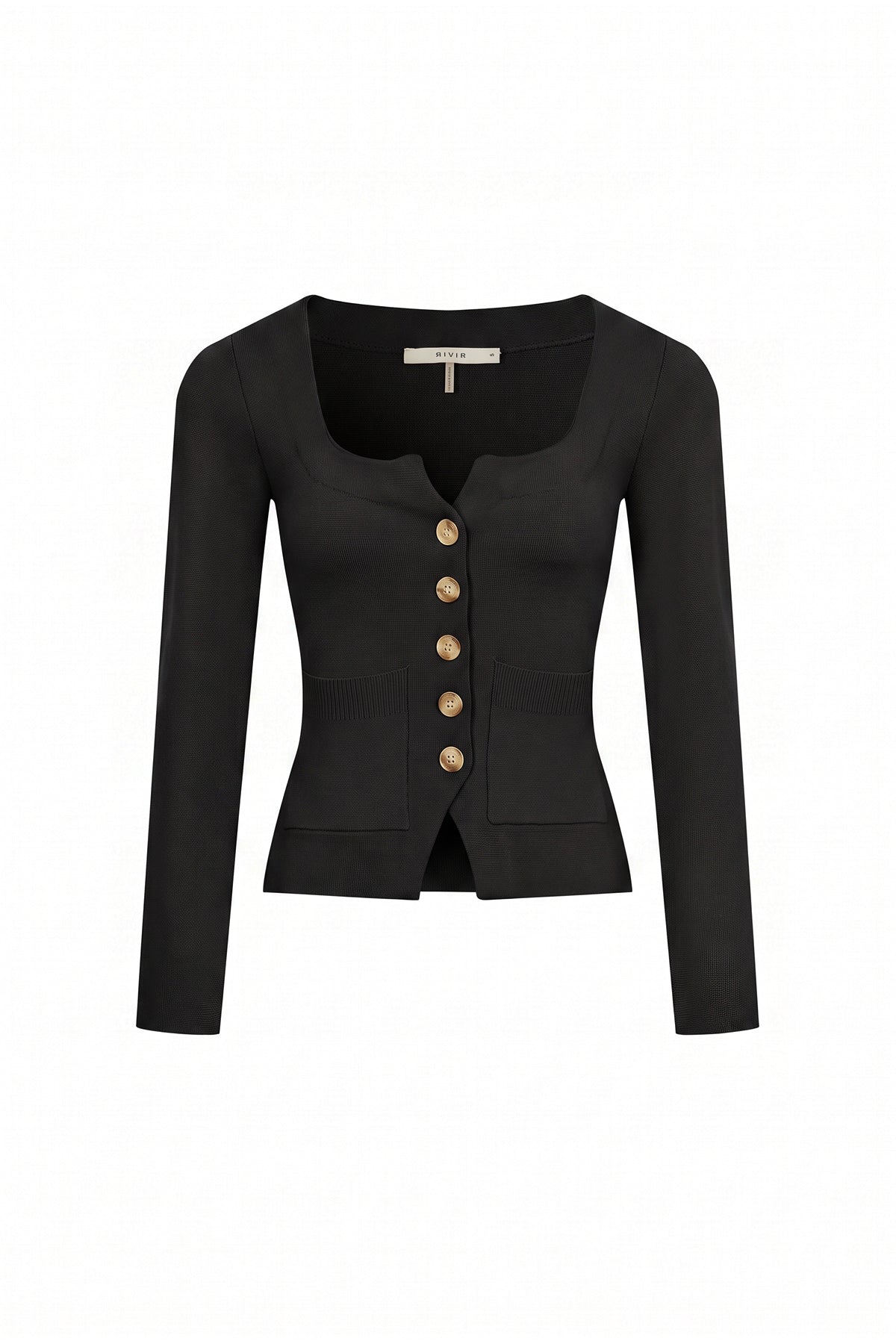 Nicole Long Sleeve Knit Top With Cut Away Details