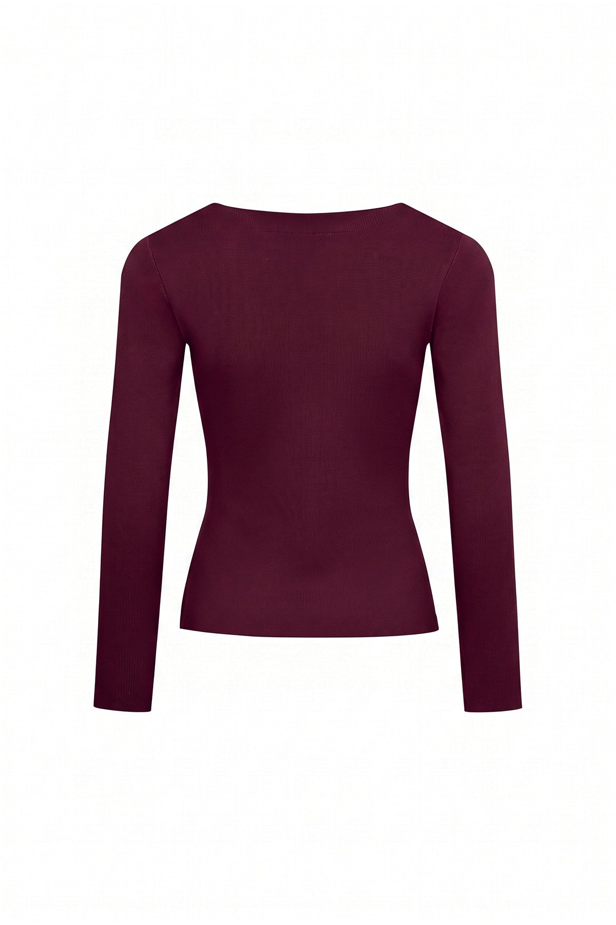 Nicole Long Sleeve Knit Top With Cut Away Details