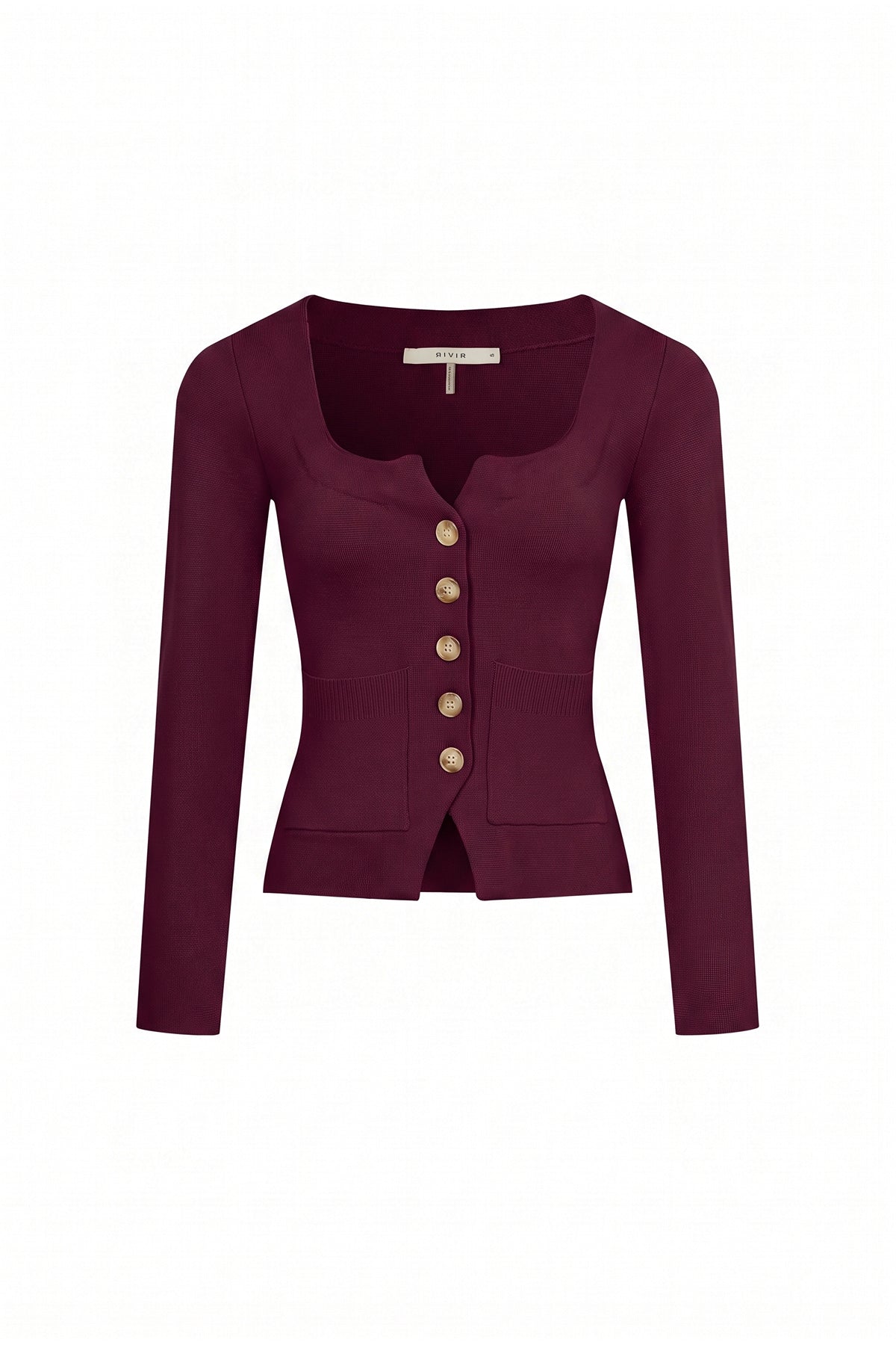 Nicole Long Sleeve Knit Top With Cut Away Details