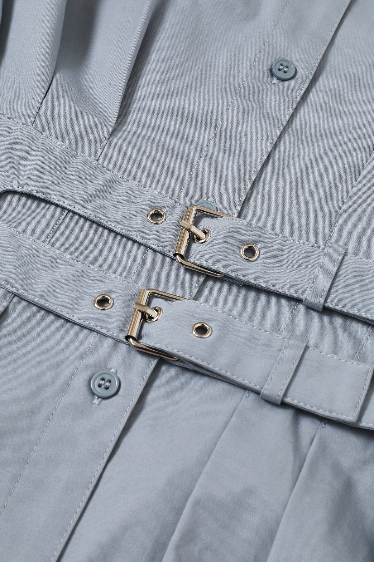 Belted Contour Woven Pleated Short Sleeve Top