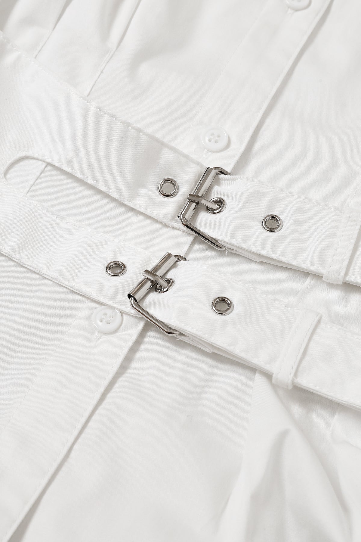 Belted Contour Woven Pleated Short Sleeve Top