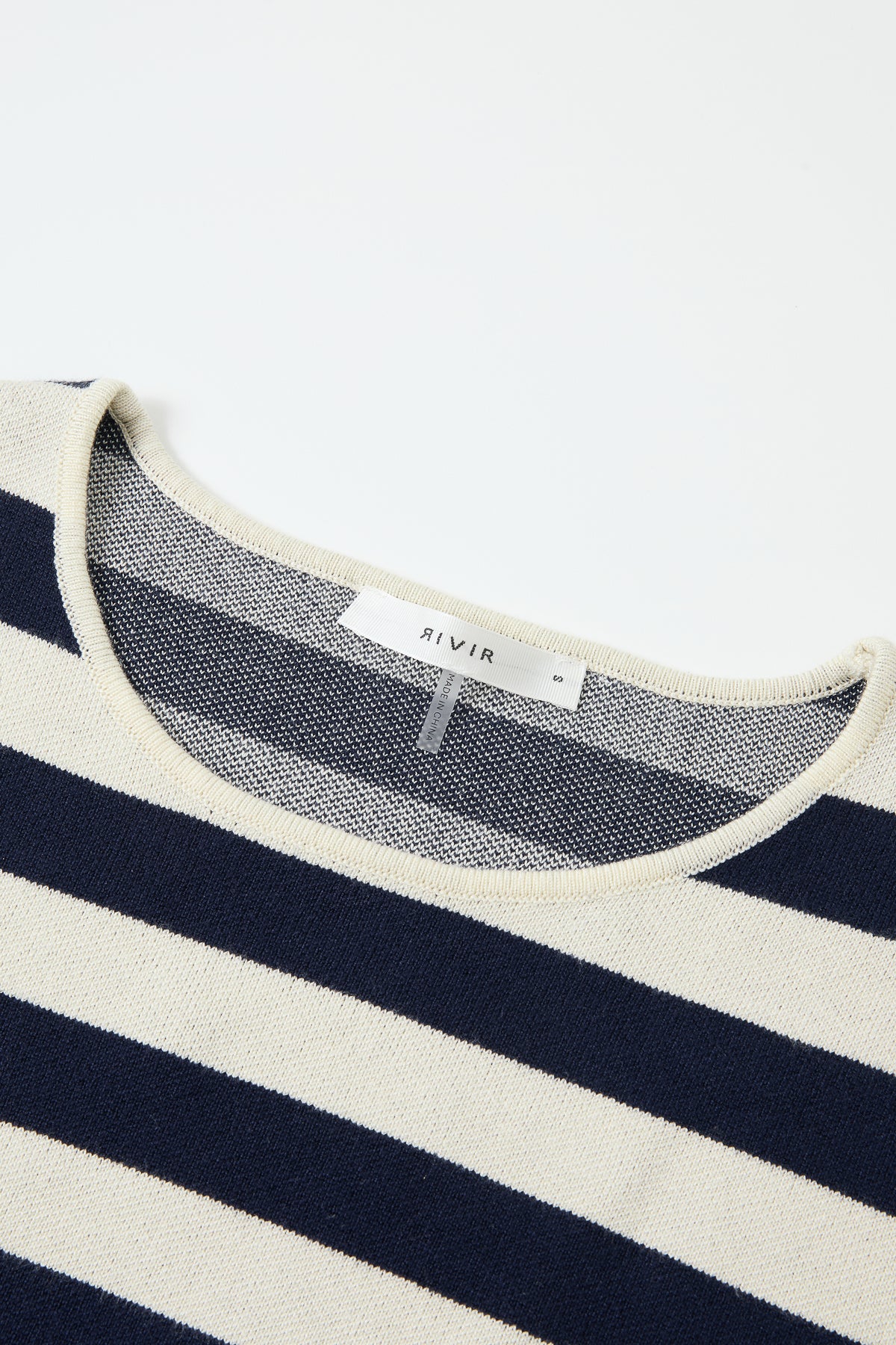 Knit Stripe Rope Embellished Short Sleeve Top