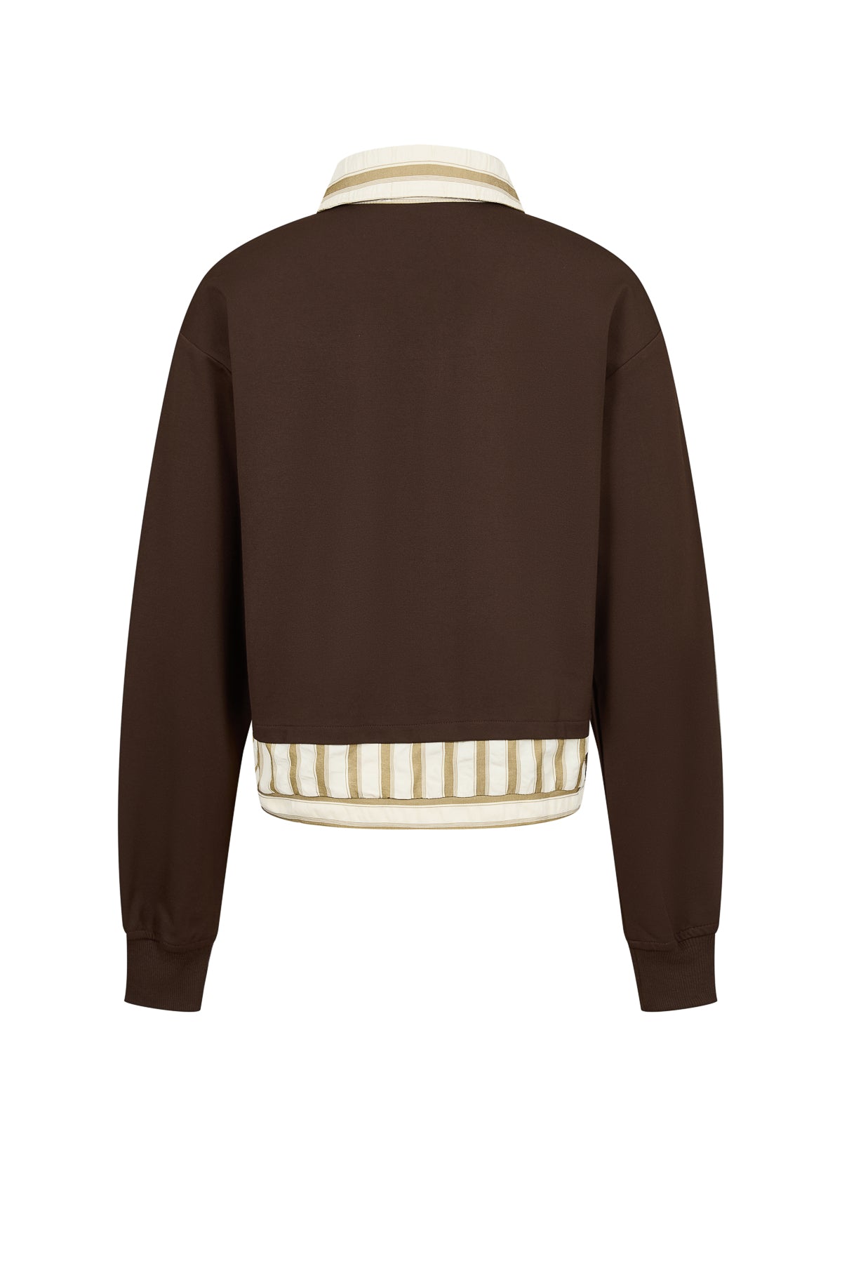 Anette Knit Collar Sweatshirt With Stripe Contrast