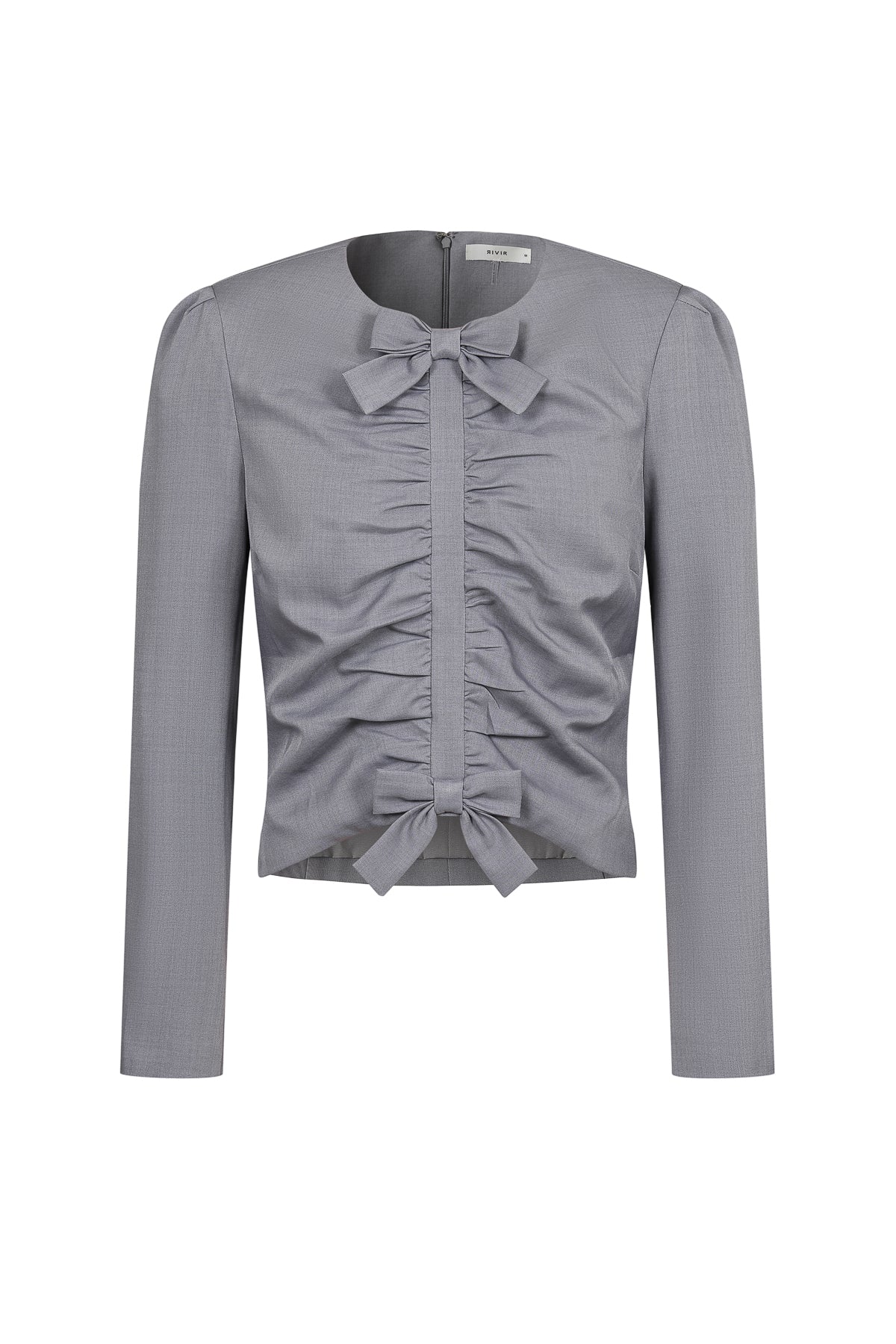Joelle Ruched Long Sleeve Top With Bows
