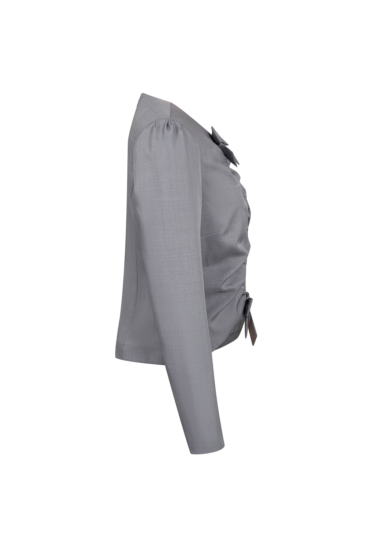 Joelle Ruched Long Sleeve Top With Bows