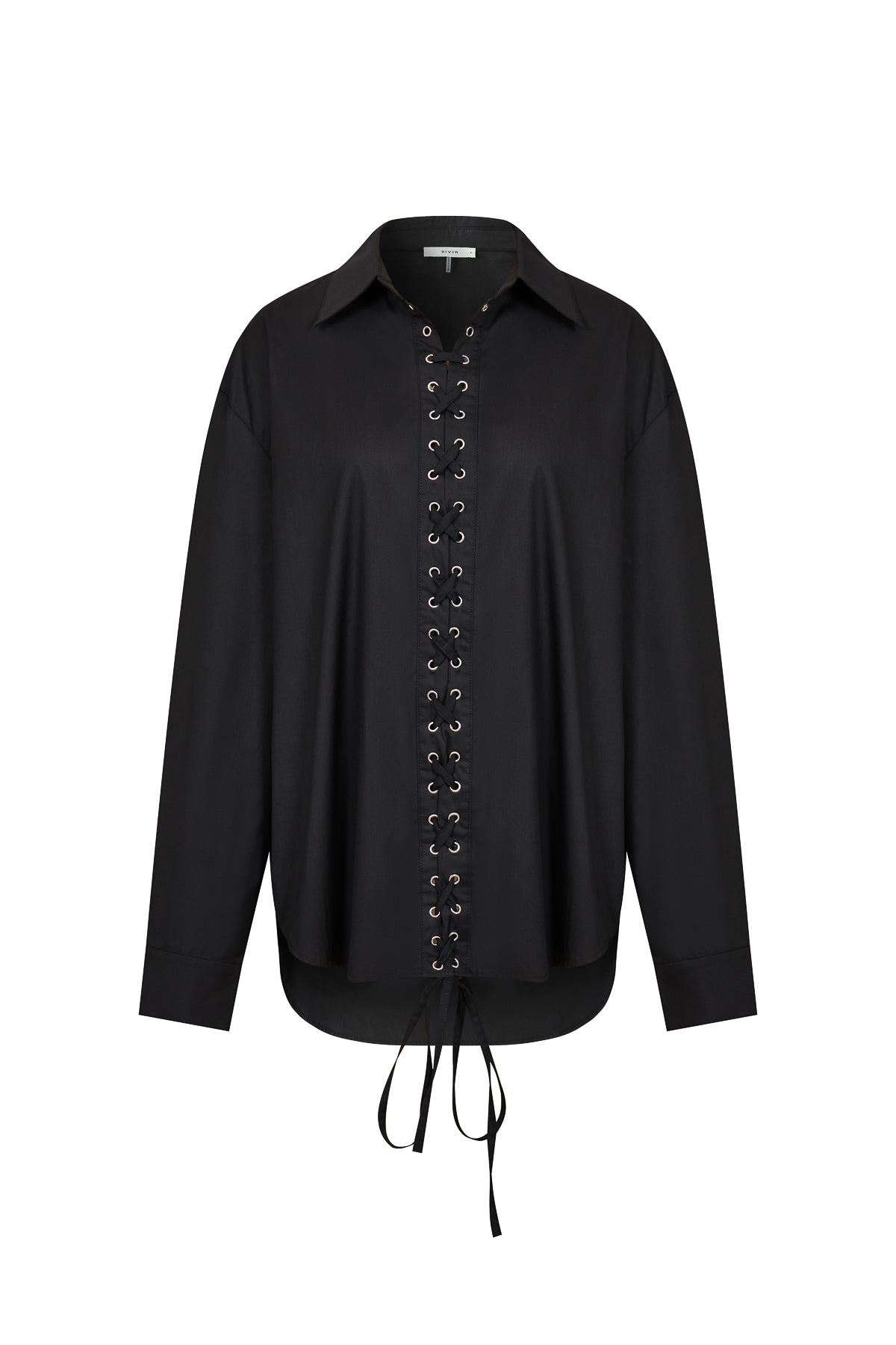 Woven Shirt with Lace Up