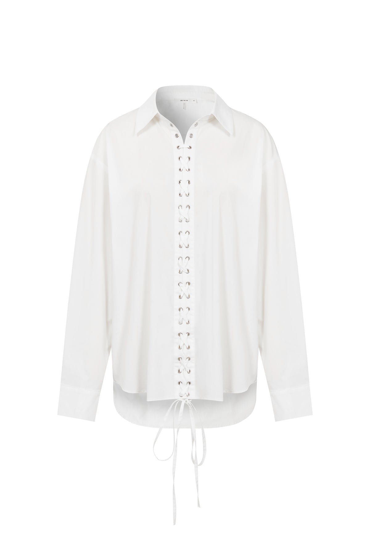 Woven Shirt with Lace Up