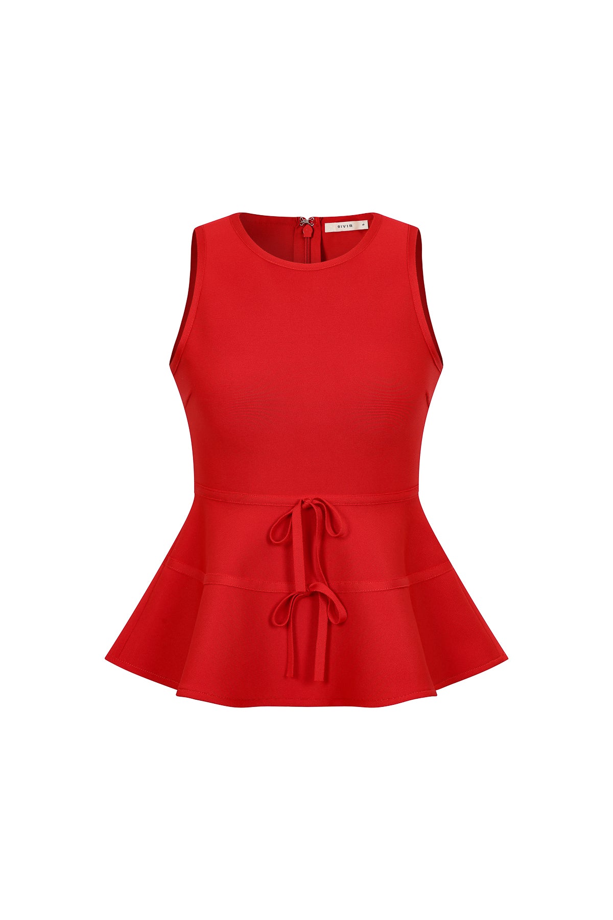 Isabeau Bandage Sleeveless Peplum Top with Bows