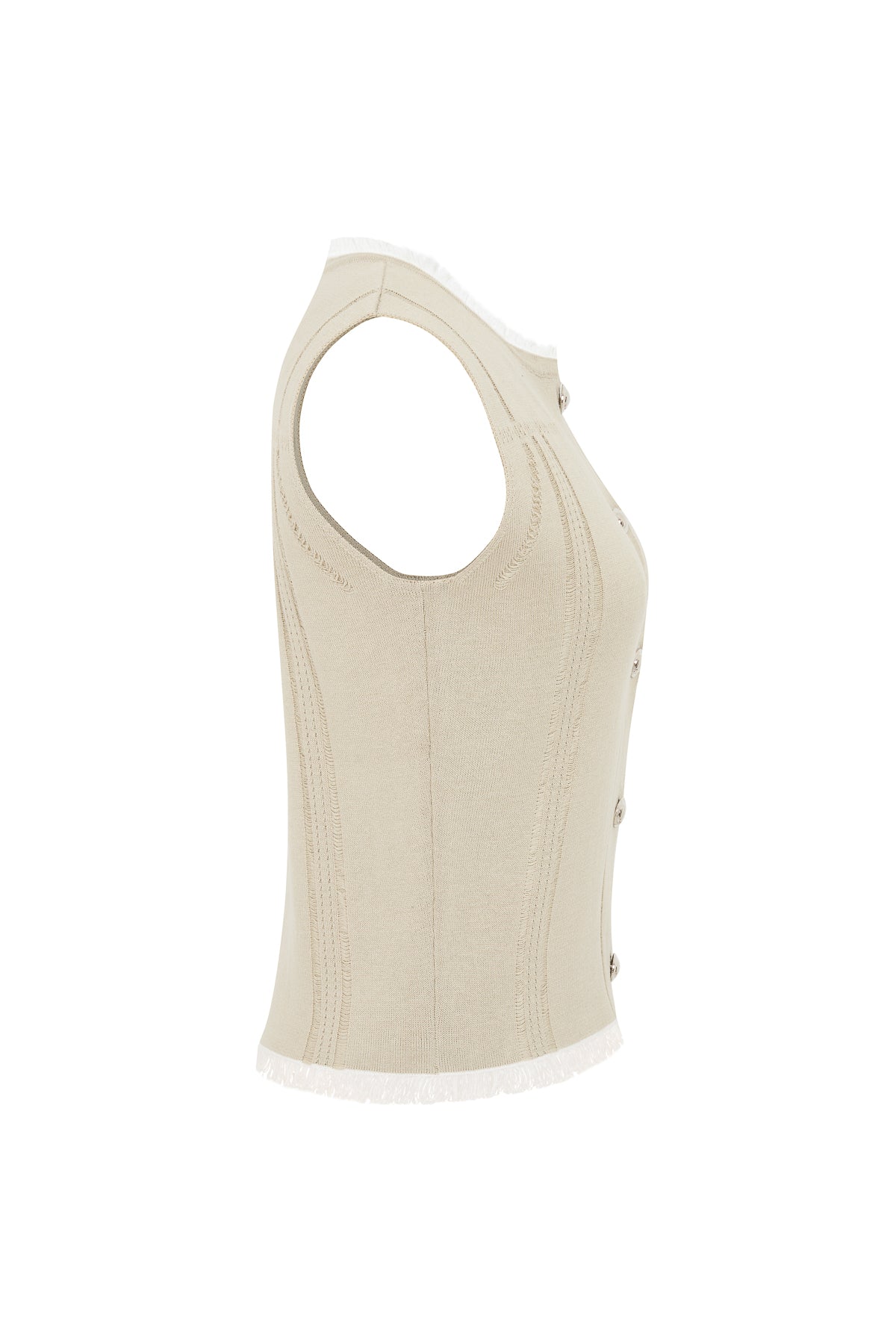 Knit Vest with Fringe Detail