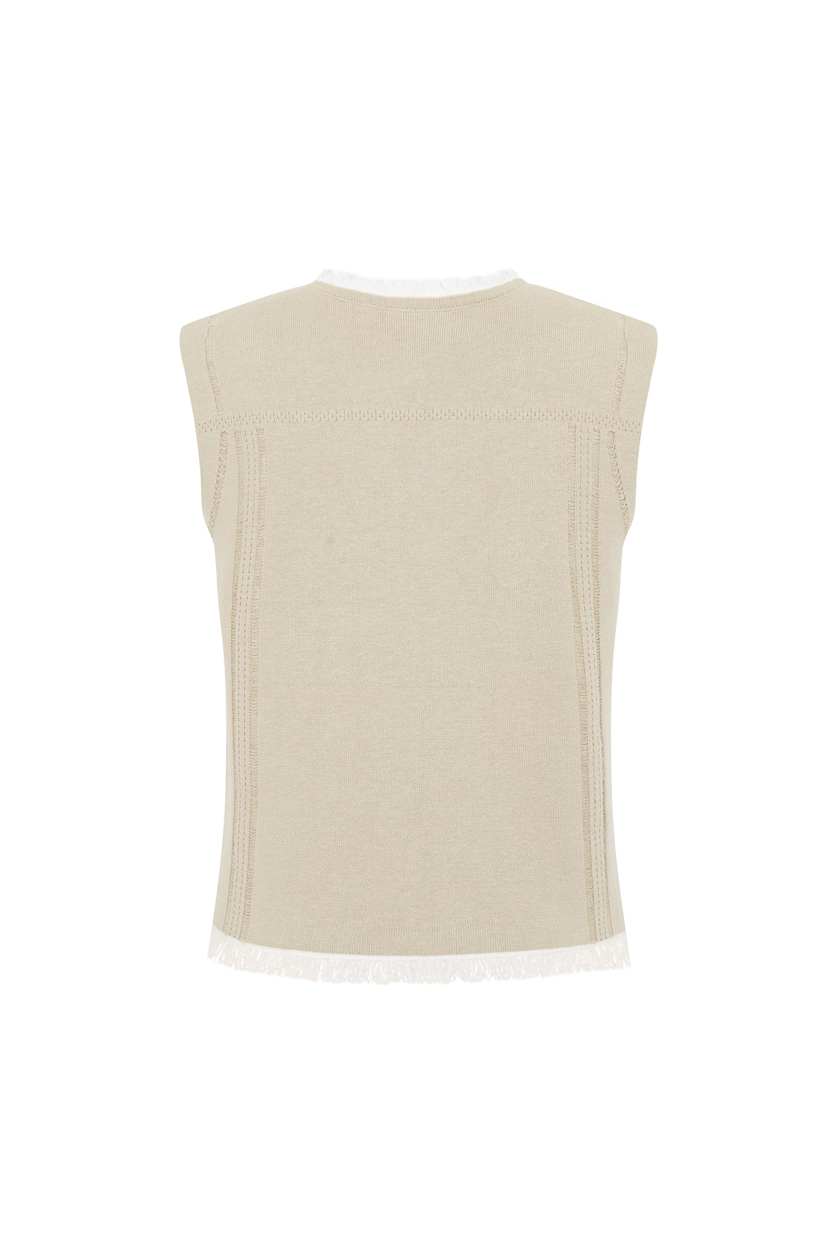 Knit Vest with Fringe Detail
