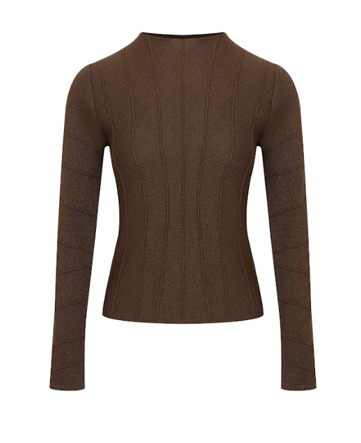 Ribbed Stitching Knit Long Sleeve Top