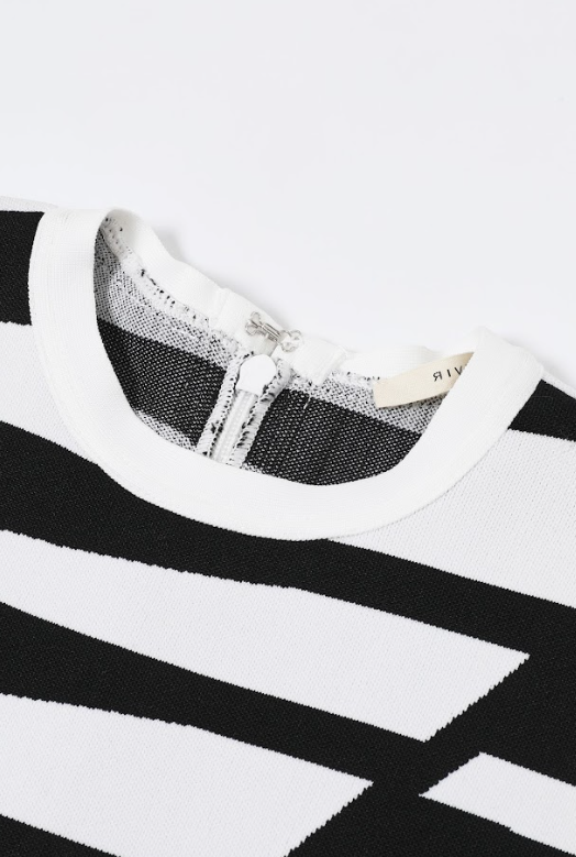 Illusion Rayure Bandage Sleeveless Dress