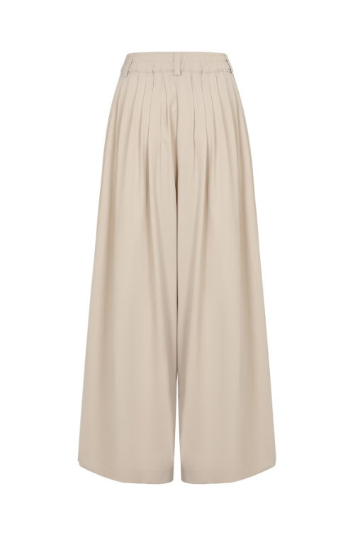 Santé Woven Pleated Wide Leg Pants