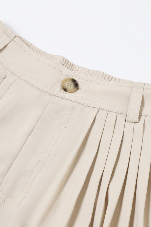 Santé Woven Pleated Wide Leg Pants