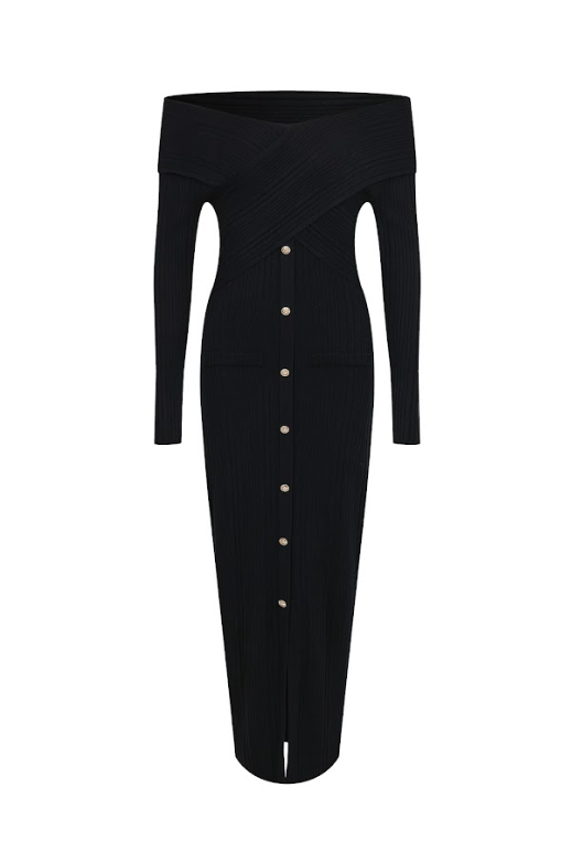 Riviera Off-Shoulder Midi Dress