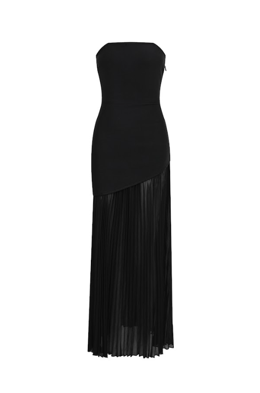 Axis Strapless Bandage Dress with Chiffon