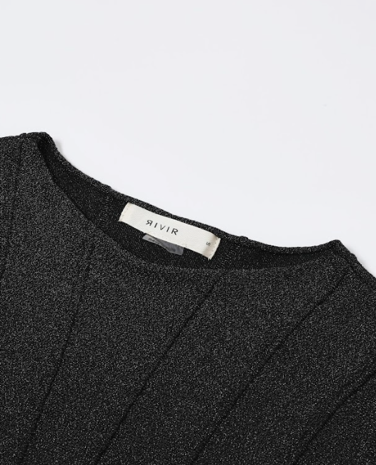 Ribbed Stitching Knit Long Sleeve Top