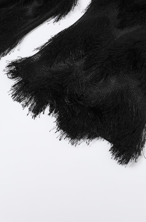 Lace Long Sleeve Dress with Zigzag Pattern