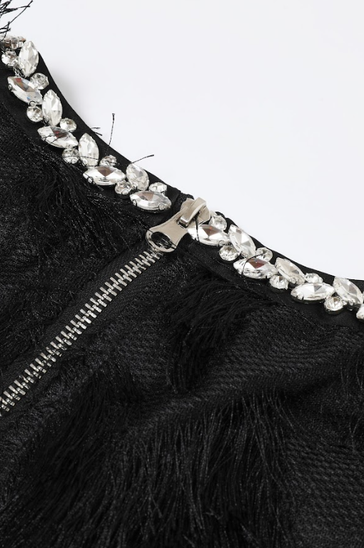 Lace Long Sleeve Dress with Zigzag Pattern