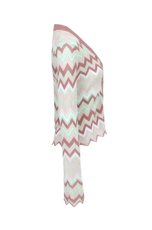 Geometric Pattern Knit Cardigan