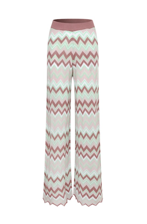 Geometric Pattern Knit Pants