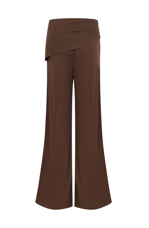 Overlap Scarf Style Wide Pants