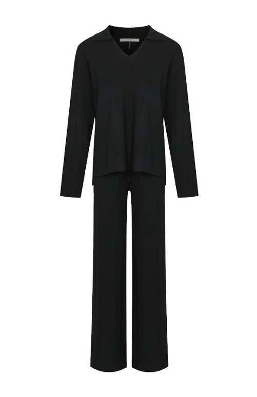 Rib Knit Pullover and Pants Set