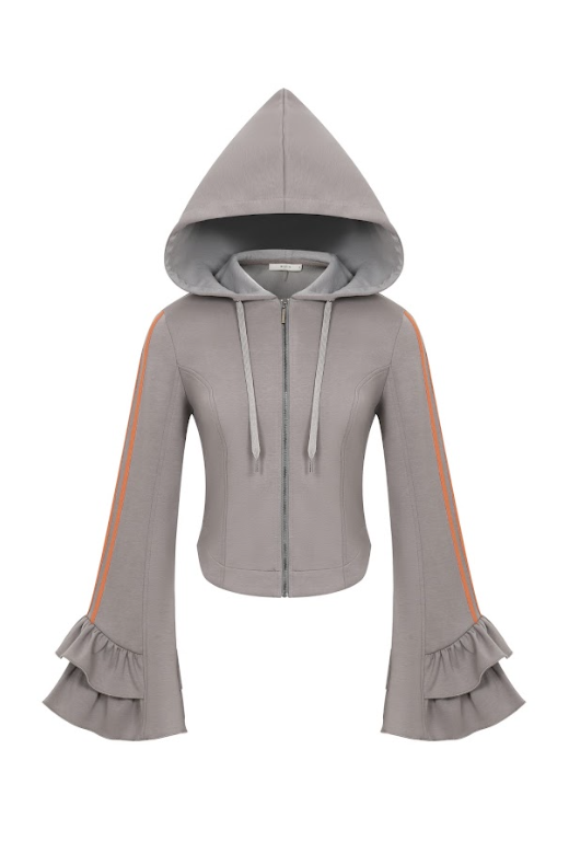 Ruffle Bell Sleeve Hoodie