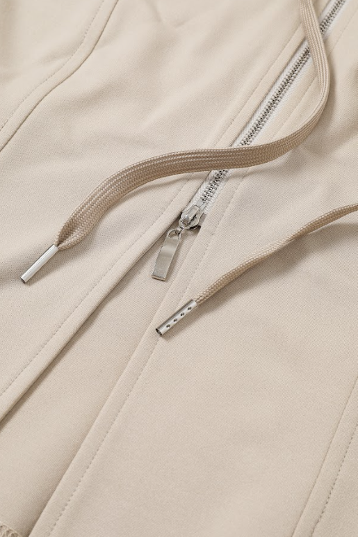 Zip Up Knit Hoodie
