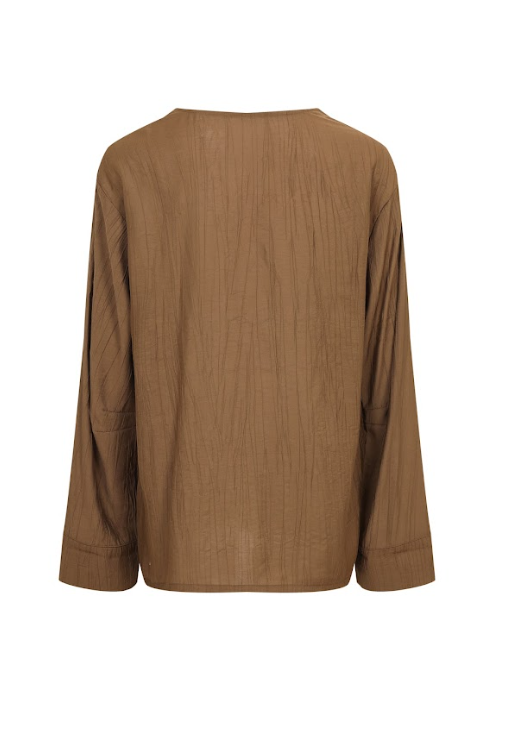 The Ember V-Neck Woven Long Sleeve Top